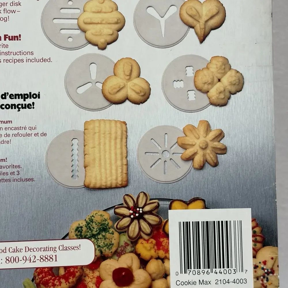 Wilton Spritz Cookie Max Cookie Press 12 Disc Shapes Easy Clean Comfort Handle